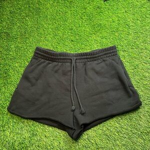 TNA Cozy Aritzia Fleece Black Sweatshorts Relaxed fit women’s Large